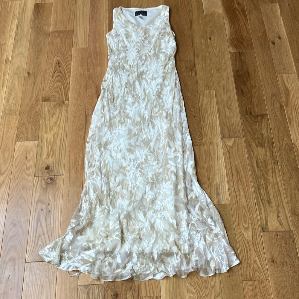 Alex Evenings Cream Floral Maxi Dress